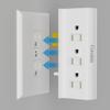 6 Outlets Splitter, 6-Outlet with Sliding Safety Covers, Grounded Side Access Outlet Extender Wall Tap, 3-Prong, Multiple Plug, Vertical Power Strip, White Adapter, 125V 15A 1875W view 4