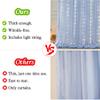 10ft x 7ft Baby Blue Chiffon Backdrop Curtain with Lights String for Parites Wedding Light Blue Curtain Photo Backdrop Drapes for Baby Shower Birthday Party Home Decorations view 2
