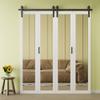 CRUTOP 80" x 84" Paintable Bifold Barn Doors and Hardware Included, Full Length High-Definition Mirror Bi Fold Barn Door, Easy Setup Pre-Assembled MDF Panels Bifold Barn Closet Doors view 3