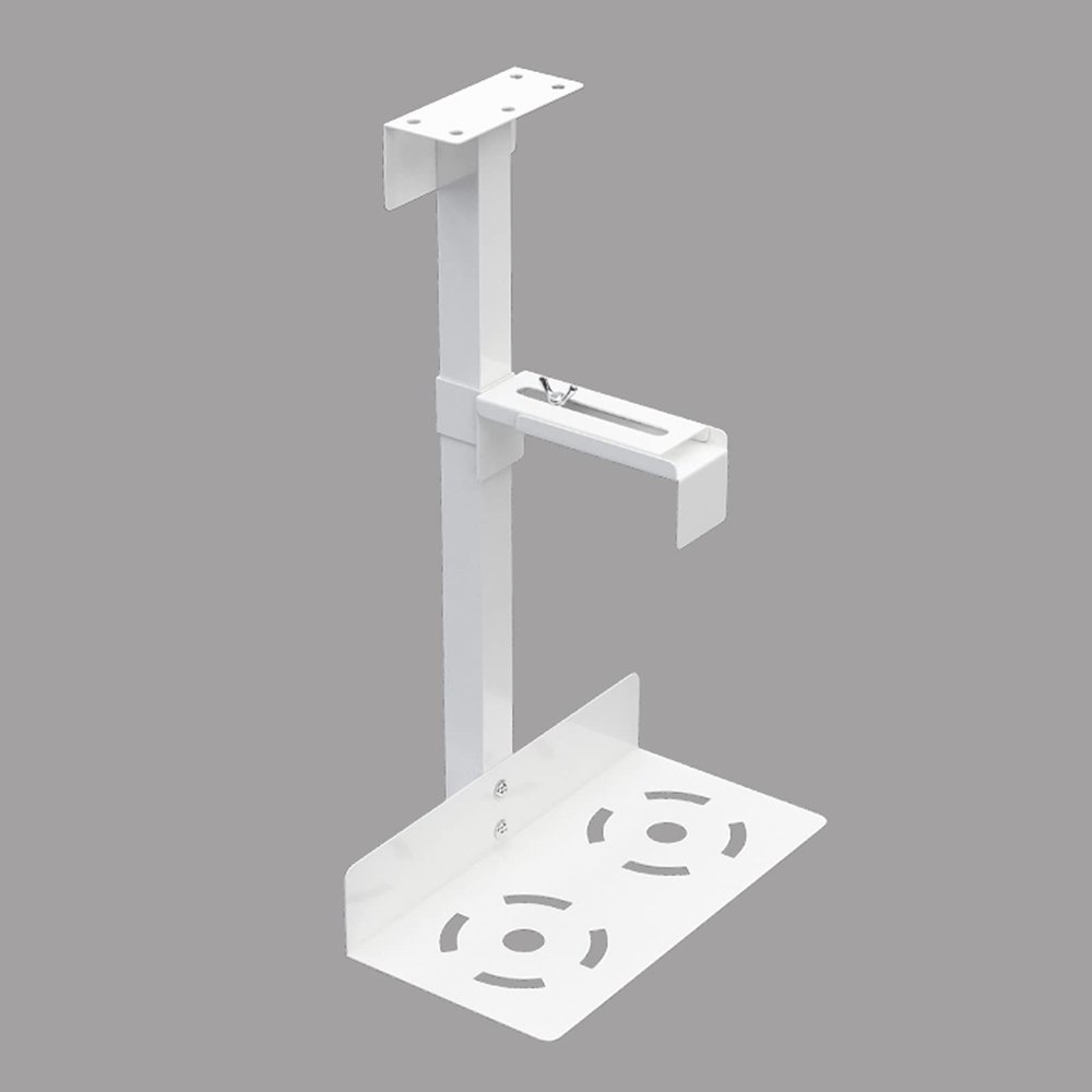 LIMITF PC Stand for Floor, CPU Holder Desktop Computer Tower Holder Under Desk Mount,Metal Wall PC Mount Adjustable Width13.5-23.5cm,Suitable for Most Sizes,Black/White