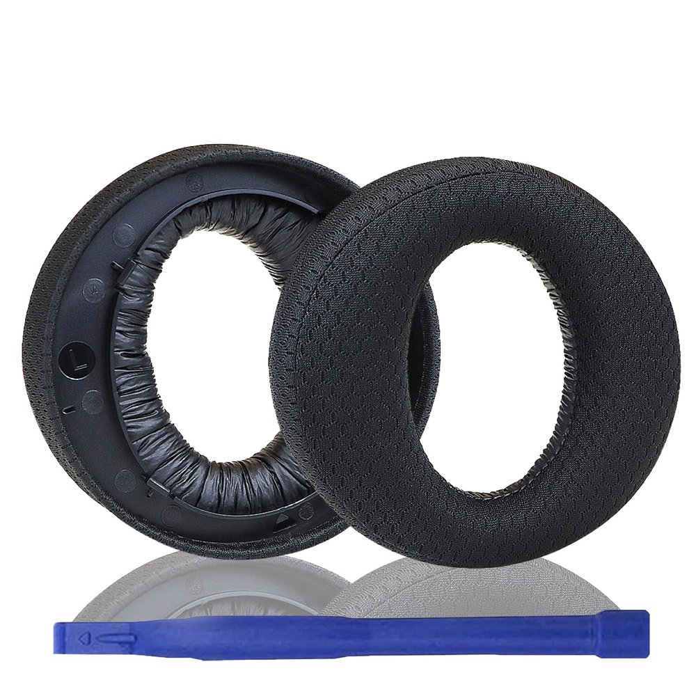 Adhiper Replacement Ear Pads for Sony PlayStation 5 Pulse PS5 3D Headset,PS5 Breathable Mesh Ear Cushions,Securely Memory Foam Headset Earpads(Black