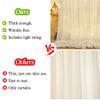 10ft x 10ft Ivory Chiffon Backdrop Curtain with Lights String for Parites Wedding Wrinkle Free Curtain Photo Backdrops Drapes for Baby Shower Birthday Party Home Decorations view 2