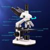emobwdy Compound Trinocular Microscope, 40x-5000x Magnification, Digital Laboratory Trinocular Compound Led Microscope with 5 Million Pixel E-Eyepiece/Double Mechanical Stage/360 Rotating,White view 2