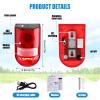 Qualirey 16 Pack Solar Sound and Light Alarm Motion Sensor 129db Outdoor Security Siren Waterproof Motion Activated Detector Alarm 6 LEDs Flash Warning Strobe System for Home, Farm (Red) view 2