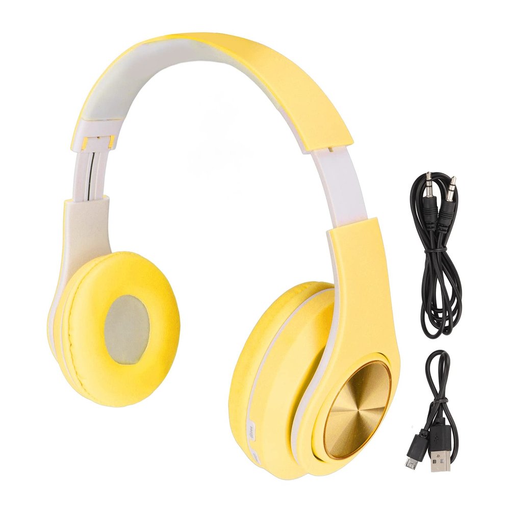 Grcfumo Over The Head Wireless Headphones, Over Ear Headphone, Wireless Headset for Gaming for Enhancing Your Gaming and Music Experience(Yellow)