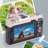 Yunseity 68MP Digital Camera, 4K Vlogging Camera with 20X Digital Zoom, Autofocus Compact Camera with 180 Flip Screen, Wide Angle Lens, for Kids Teens Beginner Adult Travel (Black) view 2