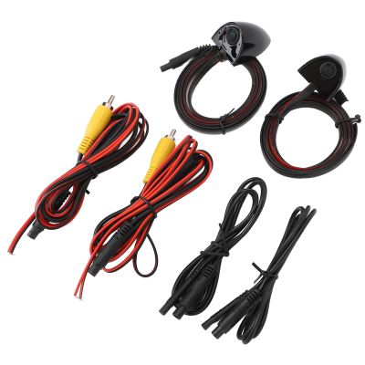 JTLB Waterproof Night Vision Car Blind Spot Camera, Side View Assist Tape Mounting for Car Surveillance System, Compatible on Both Left and Right (Black), JTLB2onhcu3dr0-12
