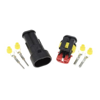 TakenE 1 Set Two Pins Ways Seal Waterprof Male Female Automotive Connector Plug 282080-1 282104-1 1.5 Series Plug with Terminals (Color : Male Female)