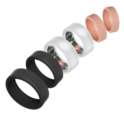 GudCoaks Ring Cover Protector for Oura Ring Gen 3,[6Pack] Silicone Elastic Case [Anti-Scratch] for Oura Ring Working Out Gym Protection,Smart Ring Not Included (Black/Transparent/Pink)M for 11/12/13