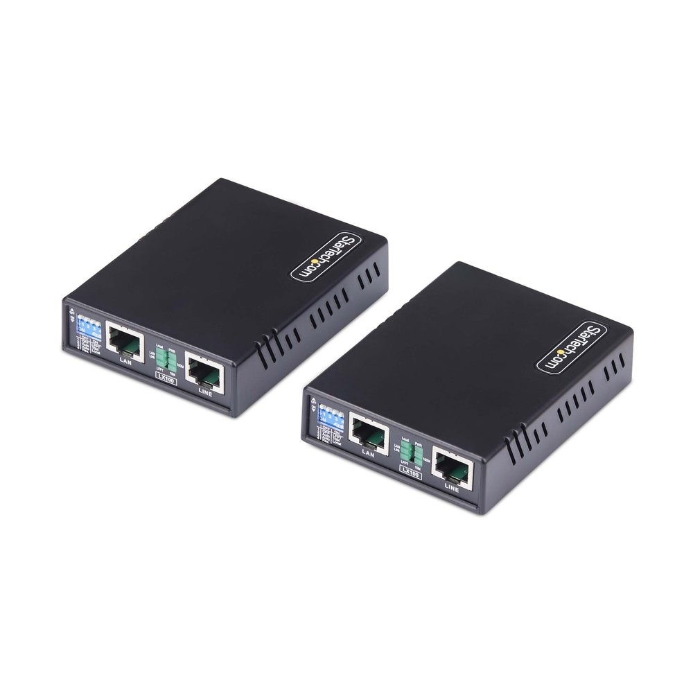 StarTech.com 10/100 Ethernet Extender Kit Up to 0.5mi (800m), Long-Range LAN Booster via Single Pair Wire/Phone Line/RJ45 UTP, TAA