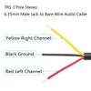 6.35mm Male Jack to Bare Wire Open End Audio Cable 6FT, Right Angle TRS 3 Pole Stereo 1/4" 6.35mm Male Jack Audio Connector Adapter, for Speaker Microphone 6.35mm Male Plug Replacement DIY Repair 2Pcs view 3