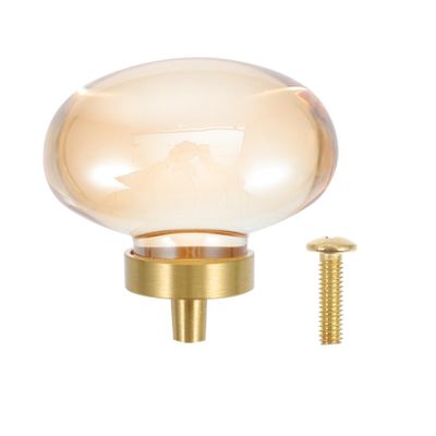 MaikOn Wardrobe knobs, Crystal Diamond Knobs Diamond Door Knob Dresser for Closet Clear Glass Knob Cabinet Hand Grips Crystal Cabinet Knob Cabinet Copper (Color : Champagne, Size : 4.5X4.3X0.5CM)