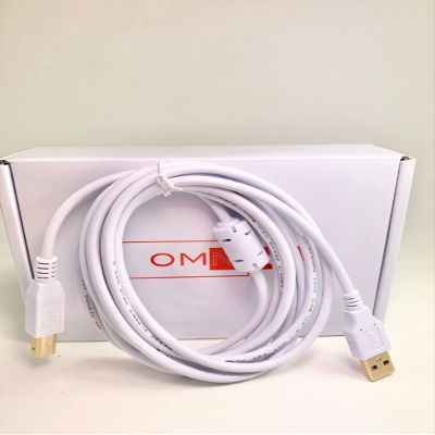 OMNIHIL White 8FT High Speed USB 2.0 Cable Compatible with Zebra 2824, 2844, 3842, HT146 Thermal Label Printer