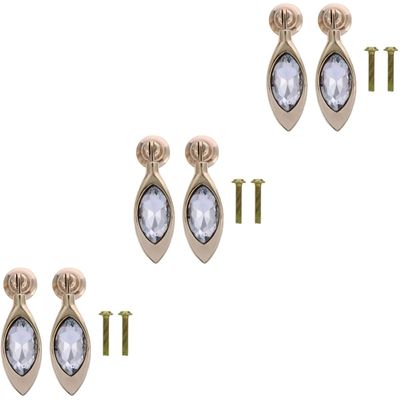 MaikOn Wardrobe knobs, 6 Pcs Gold Trim Home Furniture Glass knobs Crystal Cabinet knobs Diamond Door knobs Crystal Furniture knobs Zinc Alloy Home Cabinet knob knobs Glass Cabinet, Silver