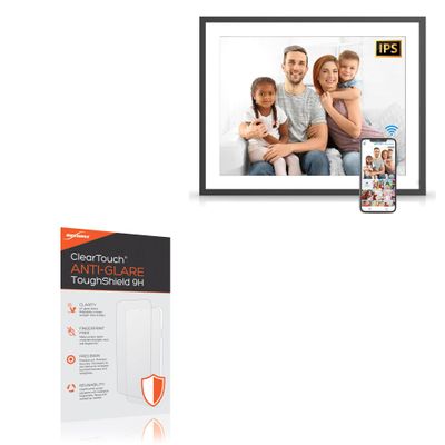 BoxWave Screen Protector Compatible with PWOSUN 17 in Digital Photo Frame - ClearTouch Anti-Glare ToughShield 9H (2-Pack), Anti-Glare 9H Tough Flexible Film Screen Protector