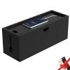 Bamboo Cable Management Box, Large Cord Organizer Box Cable Box to Hide Wires & Power Strips for Desktop Storage Cord Holder for Office Home,No Assembley Required (All Black, Large) view 1