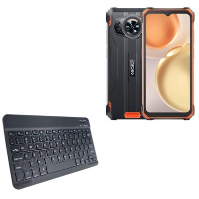 BoxWave Keyboard Compatible with Oscal S80 - SlimKeys Bluetooth Keyboard, Portable Thin with Chiclet-Style Keys - Jet Black