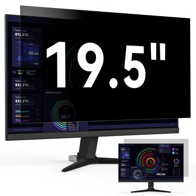 19 Inch Computer Privacy Screen Filter for 16:9 Widescreen Monitor, Removable Eye Protection Anti Glare Blue Light Filter Privacy Shield, Anti Scratch Anti Spy Screen Protector Film 19 in