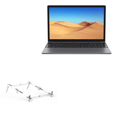 BoxWave Stand and Mount Compatible with BMAX X15 Pro (15.6 in) - Pocket Aluminum Stand 3-in-1, Portable Multi Angle Viewing Riser - Metallic Silver