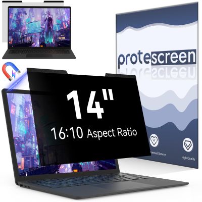 Magnetic 14 Inch Laptop Privacy Screen for 16:10 Computer Monitor, Removable Anti Glare Blue Light Filter Protector, 14 in Privacy Shield Compatible with Lenovo Hp Dell Acer Asus Thinkpad Envy Xps