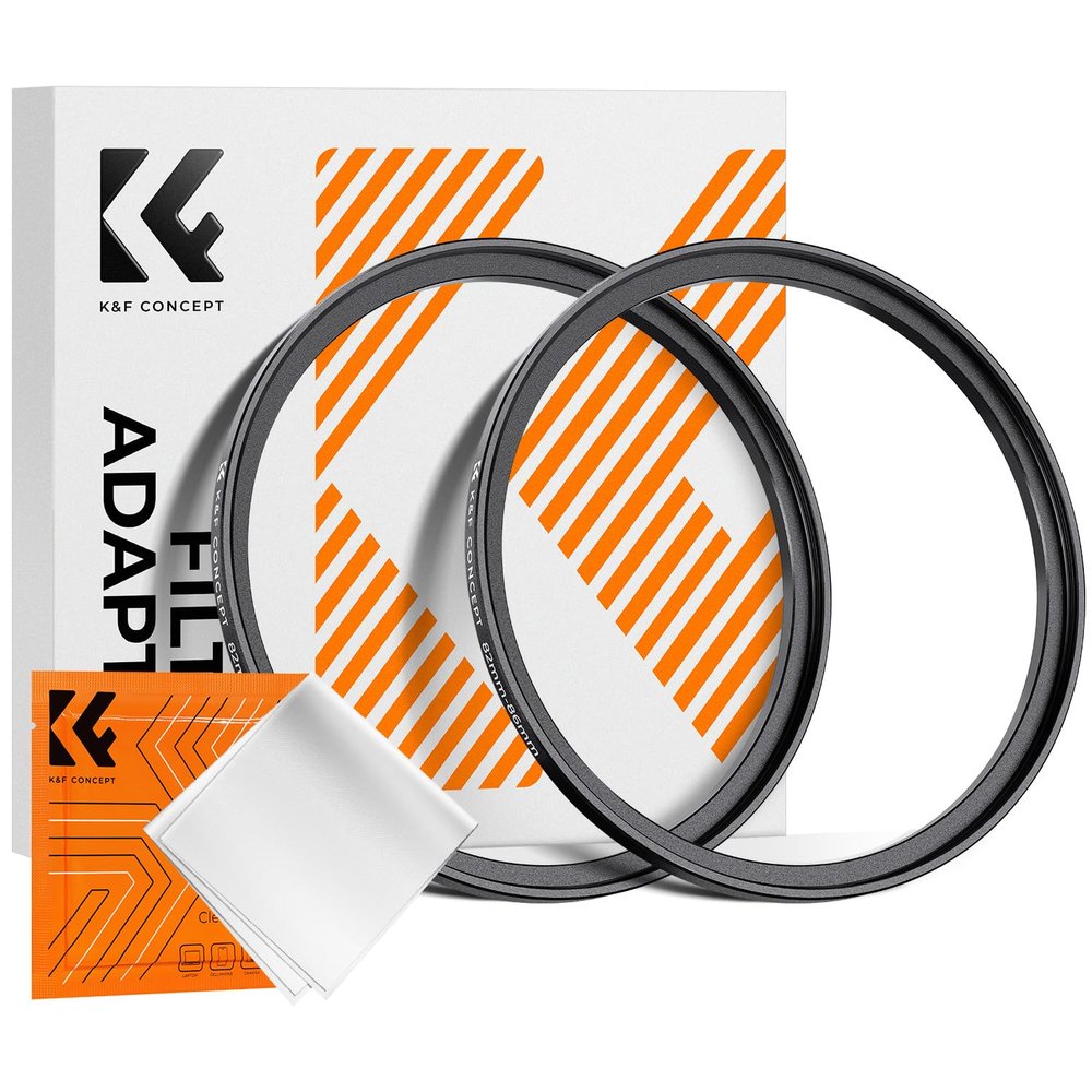K&F Concept 62-67mm(2 Pcs) Step-Up Ring Adapter, 62mm to 67mm Step Up Filter Ring for 62mm Lens Install 67mm ND CPL UV Lens Filter