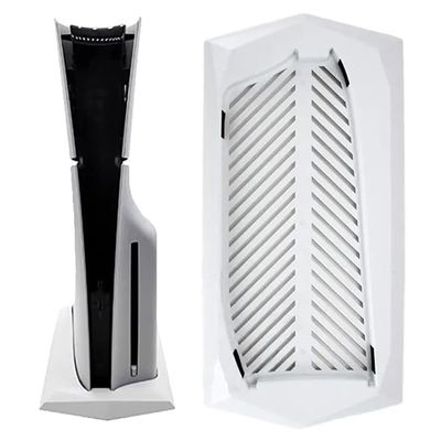 Chenkxin Vertical Stand for PS5 Slim Disc Edition Console with Built-in Cooling Vents and Non-Slip Feet, Not for PS5/PS5 Pro (White)