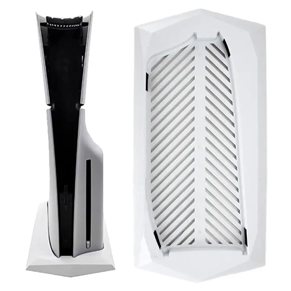 Chenkxin Vertical Stand for PS5 Slim Disc Edition Console with Built-in Cooling Vents and Non-Slip Feet, Not for PS5/PS5 Pro (White)