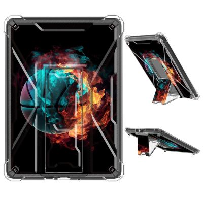 JANENFNA Clear Case for 6" All New Kindle 10th Generation 2019 Release Soft TPU Cover with Foldable Kickstand, Shockproof Rugged Case for Kindle 10th Gen 2019, Fire Soccer