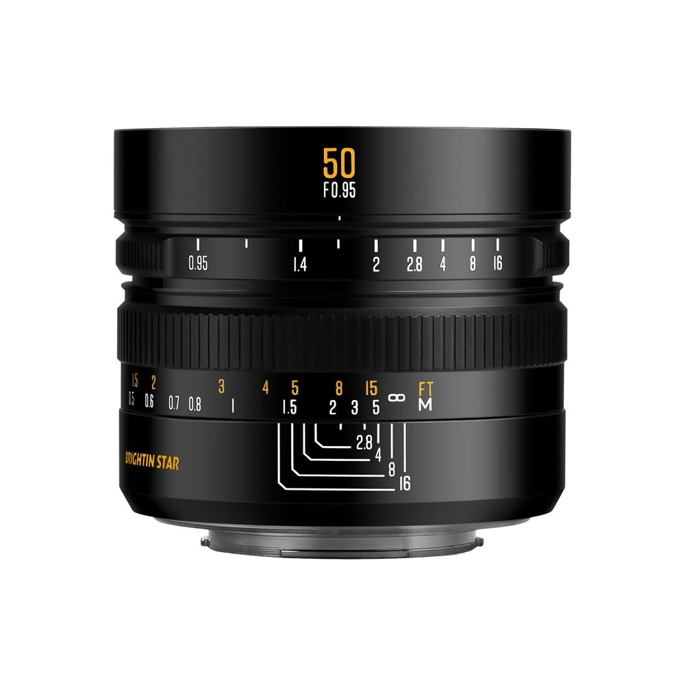Brightin Star MF 50mm F0.95 f/0.95 APS-C Mirrorless Camera Lens for Fujifilm Fuji FX Mount X-T3 X-T2 X-T30 X-T20 X-T10 X-T100 X-PRO2, Manual Focus Lens for Portrait Night Photography Black