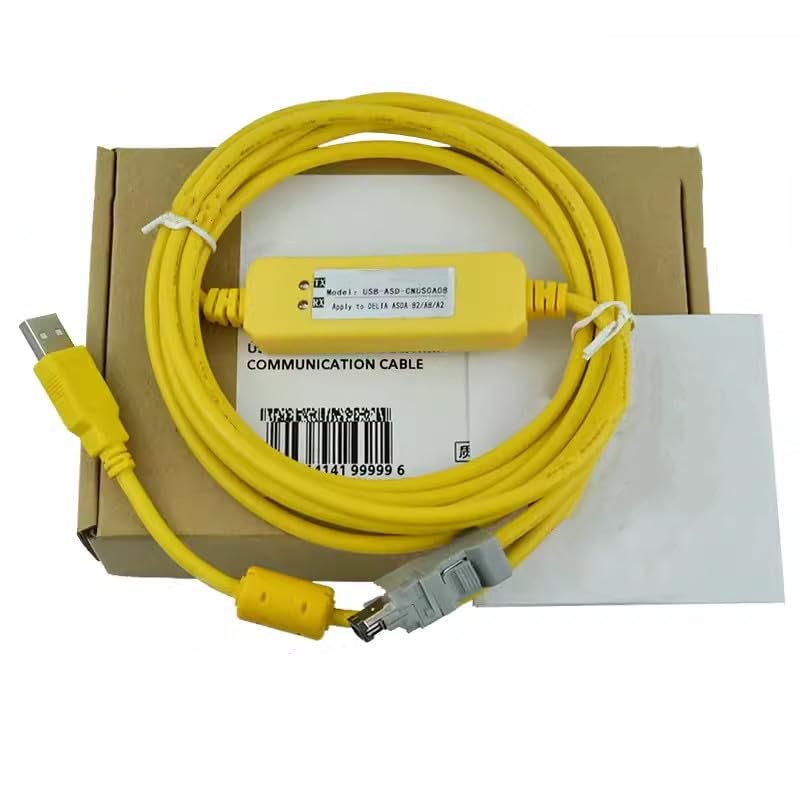 USB-ASD-CNUS0A08 for ASDA-B2/AB E3 B3 Servo Drive Programming Data Download Cable for XP WIN7/ 8/10/11 Economy Model Yellow 3 Meters