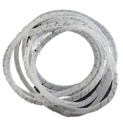 Spiral Wrap 5 Meter Winding Pipe 4mm to 25mm Spiral PE Cable Organizer Sleeve Wire Wrapping Bands Sheath Tube Harness Hose Tubing Cover (Color : White Color, Size : 25mm Inside Diameter)