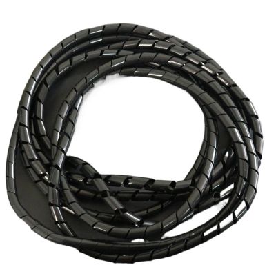 Spiral Wrap 5 Meter Winding Pipe 4mm to 25mm Spiral PE Cable Organizer Sleeve Wire Wrapping Bands Sheath Tube Harness Hose Tubing Cover (Color : Black Color, Size : 8mm Inside Diameter)