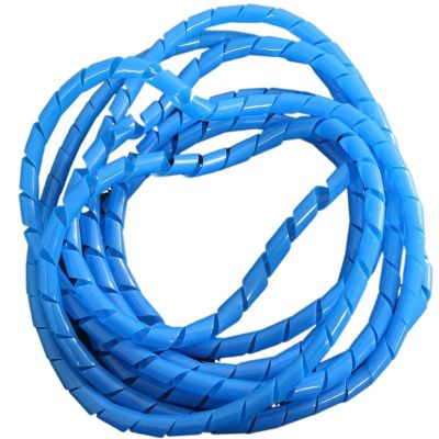 Spiral Wrap 5 Meter Winding Pipe 4mm to 25mm Spiral PE Cable Organizer Sleeve Wire Wrapping Bands Sheath Tube Harness Hose Tubing Cover (Color : Blue Color, Size : 15mm Inside Diameter)
