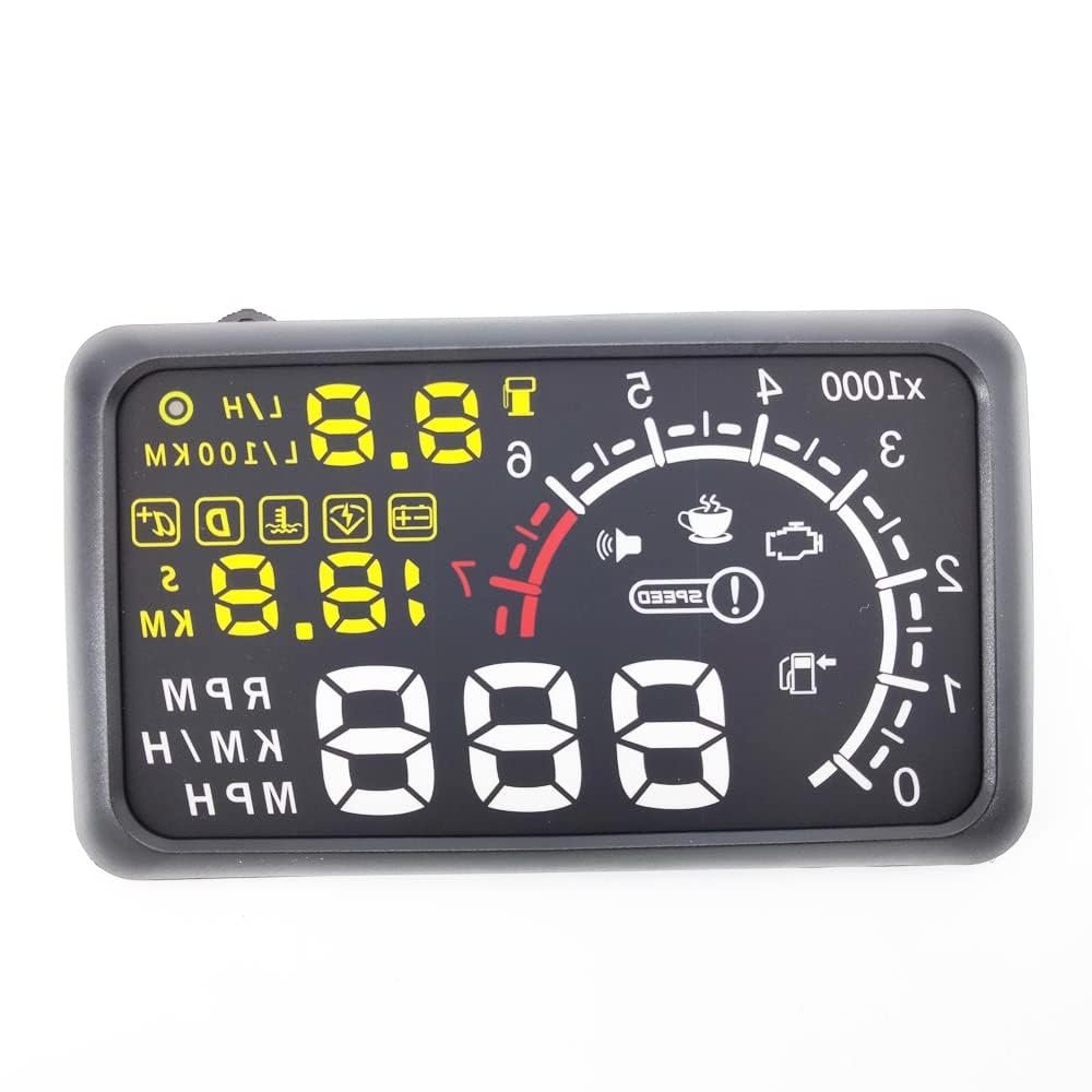 Car SUV LCD 5.5" Hud Head up Display Engine Over Speed Warning Obd2 Speedometers