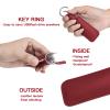CaSZLUTION Microfiber Leather USB Flash Drive Case - Anti-Loss USB Flash Drive Keychain Holder, Portable Protective Storage Cover (1PC, Dark Red) view 4