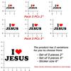 3 PCs I Love Jesus Heart Christian Vinyl Sticker 2 Inches view 2