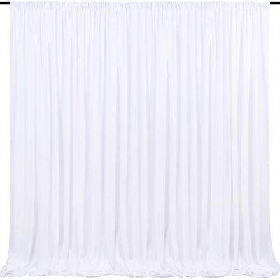 10ft x 8ft White Backdrop Curtains White Drape for Photography Photo Booth Backdrop Wedding Thick Solid Fabric Cloth 2 Panels 5ft x 8ft
