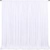 10ft x 8ft White Backdrop Curtains White Drape for Photography Photo Booth Backdrop Wedding Thick Solid Fabric Cloth 2 Panels 5ft x 8ft view 1