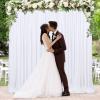 10ft x 8ft White Backdrop Curtains White Drape for Photography Photo Booth Backdrop Wedding Thick Solid Fabric Cloth 2 Panels 5ft x 8ft view 2