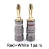 WUZDPRCJ 2pcs/1pairs Banana Plugs 24K Gold-Plated 4MM Banana Connector with Screw Lock for Audio Jack Speaker Plugs Metal, 1 Red and 1 White view 2