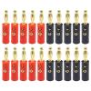 20pcs/10pairs Audio Speaker Screw Banana Gold Plate Plug Connector 4mm Black Red Nickel/Gold (Color : 5Red 5Black Gold) view 2