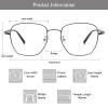 LAMBBAA Blue Light Blocking Reading Glasses Women Men Small Face Computer Fashionable Lightweight Retro Metal FrameBlack+0.00Magnification view 3