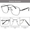 LAMBBAA Blue Light Blocking Reading Glasses Women Men Small Face Computer Fashionable Lightweight Retro Metal FrameGold+1.25Magnification view 2