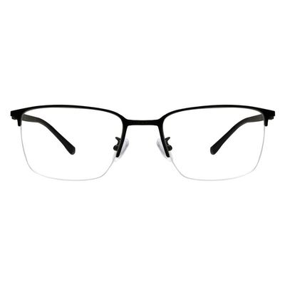 LAMBBAA Accessories for Women Men Classic Anti Blue Ray Computer Eyeglasses Fashion Metal Half Frame Clear Lens EyewearBlack+3.50Magnification