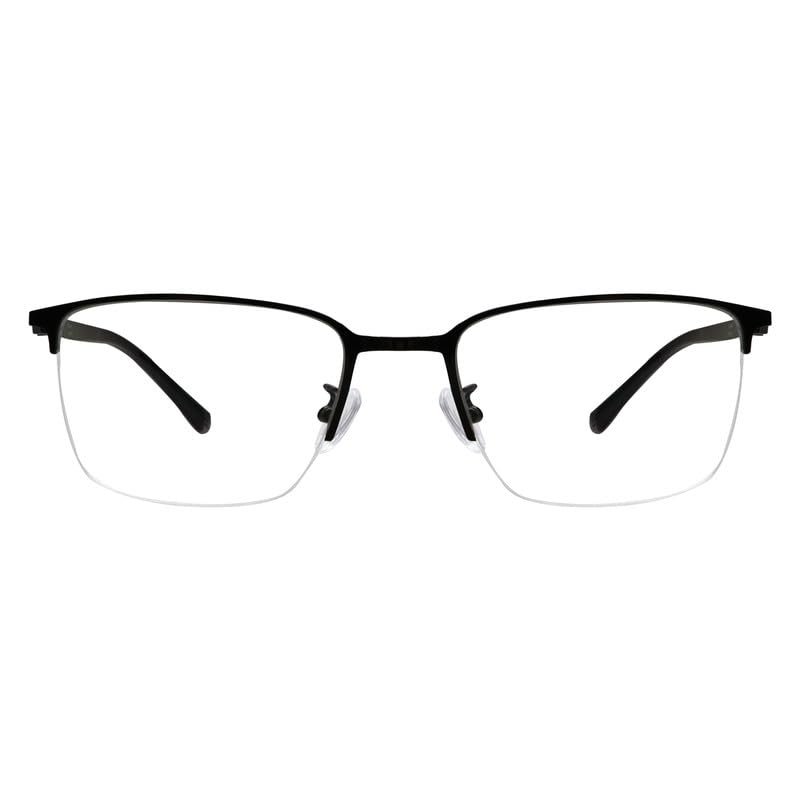 LAMBBAA Accessories for Women Men Classic Anti Blue Ray Computer Eyeglasses Fashion Metal Half Frame Clear Lens EyewearBlack+3.50Magnification