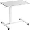 ELEFOCUS Height Adjustable Mobile Laptop Stand Desk Rolling Cart Standing Pneumatic Sit Converter Portable Desks Overbed Table (Color:White) view 1