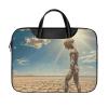 MKLYR Leather Laptop Bag for Men Women, A Feeling of Loneliness Printed 16.5 Inch Laptop Messenger Bags, Work Computer Bag Satchel Bag Best Gifts view 1