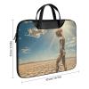MKLYR Leather Laptop Bag for Men Women, A Feeling of Loneliness Printed 16.5 Inch Laptop Messenger Bags, Work Computer Bag Satchel Bag Best Gifts view 2