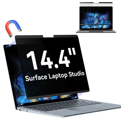 Magnetic Privacy Screen for 14.4 inch Microsoft Surface Laptop Studio 2/1, Removable Anti Glare Blue Light Laptop Privacy Filter, Anti Spy Black Protector Security Private