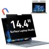 Magnetic Privacy Screen for 14.4 inch Microsoft Surface Laptop Studio 2/1, Removable Anti Glare Blue Light Laptop Privacy Filter, Anti Spy Black Protector Security Private view 1